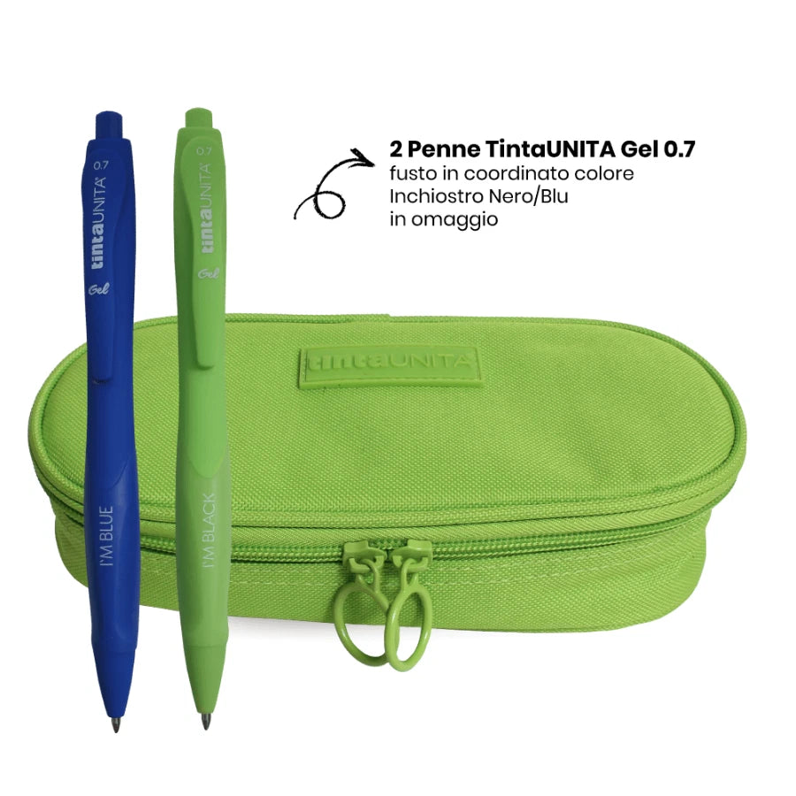 Astuccio Ovale Tinta Unita Excellent | Con 2 Penne Gel Incluse, 4 Colori