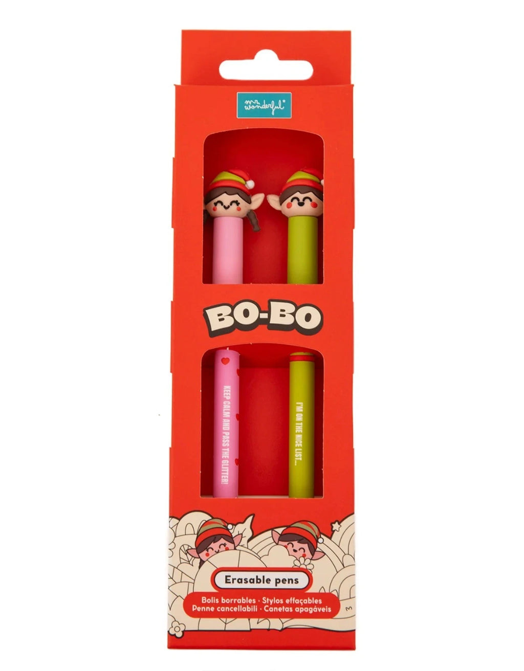 Mr.Wonderful - Set 2 Penne Cancellabili Bo-Bo Elfo ed Elfa Limited Edition