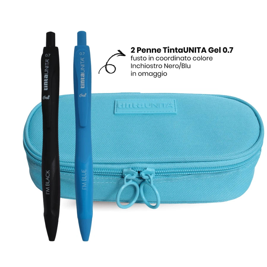 Astuccio Ovale Tinta Unita Excellent | Con 2 Penne Gel Incluse, 4 Colori