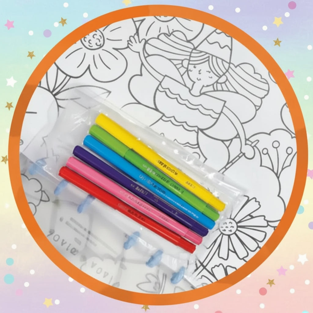 Valigetta Funny Coloring Bambini – Pennarelli e Fogli Cancellabili | Tinta Unita Kids
