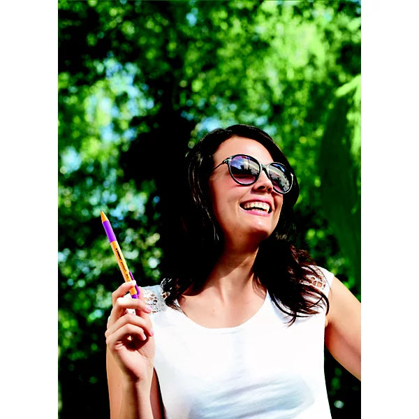 Stabilo: pointball Penna a sfera a scatto, Punta media, Fusto in plastica arancio e nero