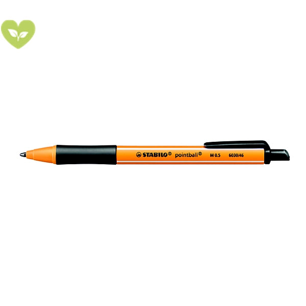Stabilo: pointball Penna a sfera a scatto, Punta media, Fusto in plastica arancio e nero