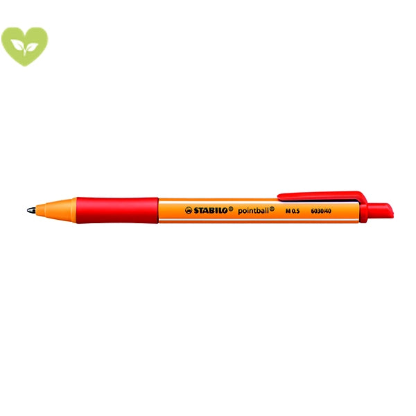 Stabilo: pointball Penna a sfera a scatto, Punta media, Fusto in plastica arancio e nero