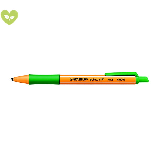 Stabilo: pointball Penna a sfera a scatto, Punta media, Fusto in plastica arancio e nero