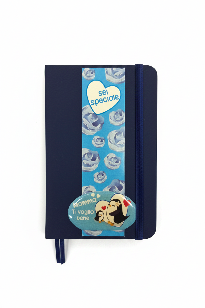 Mini Notebook con Dedica per la Mamma – Elastico e Segnapagina | 4 Colori