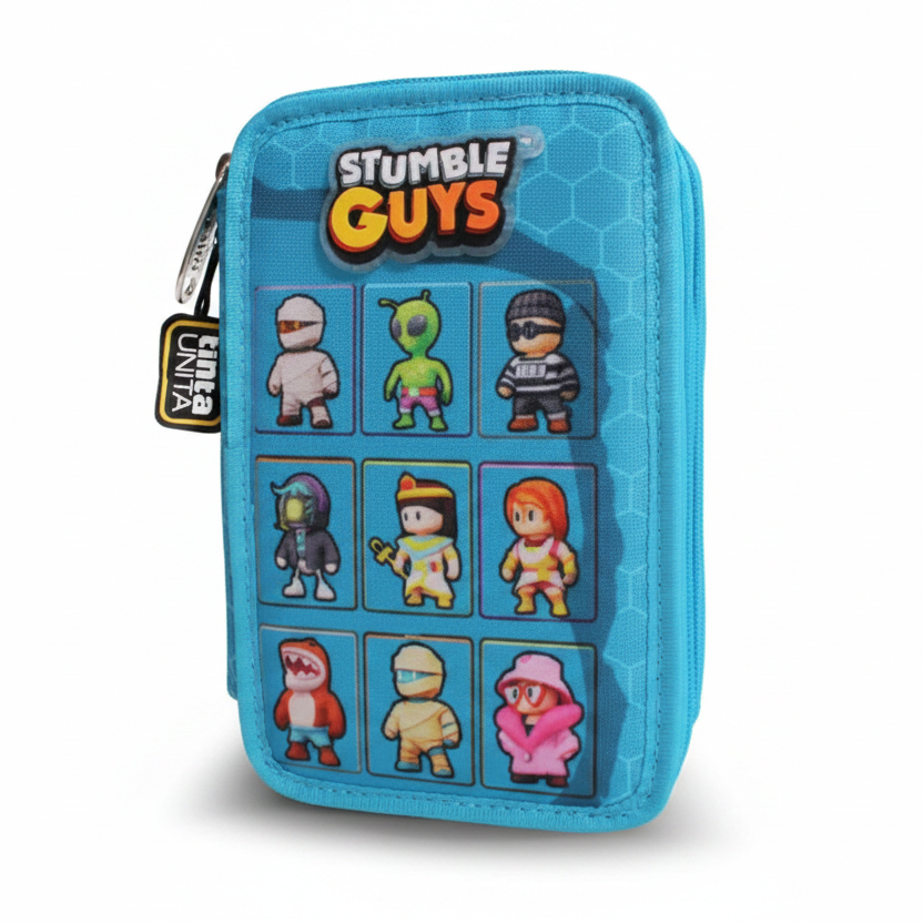 Astuccio 3 Zip Stumble Guys Tinta Unita 2025 – Scuola Elementare