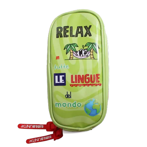 Astuccio Oval Verticale Tinta Unita Zoo – PU con Tasche Interne, 12x22,5x5 cm