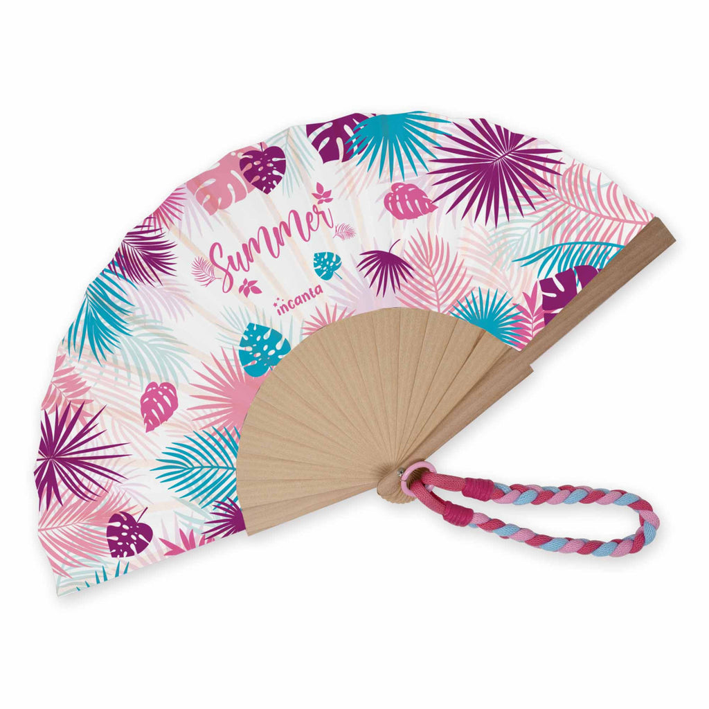 Ventaglio in Tessuto con Laccetto Incanta Paloma | 8 Fantasie, Idea Regalo