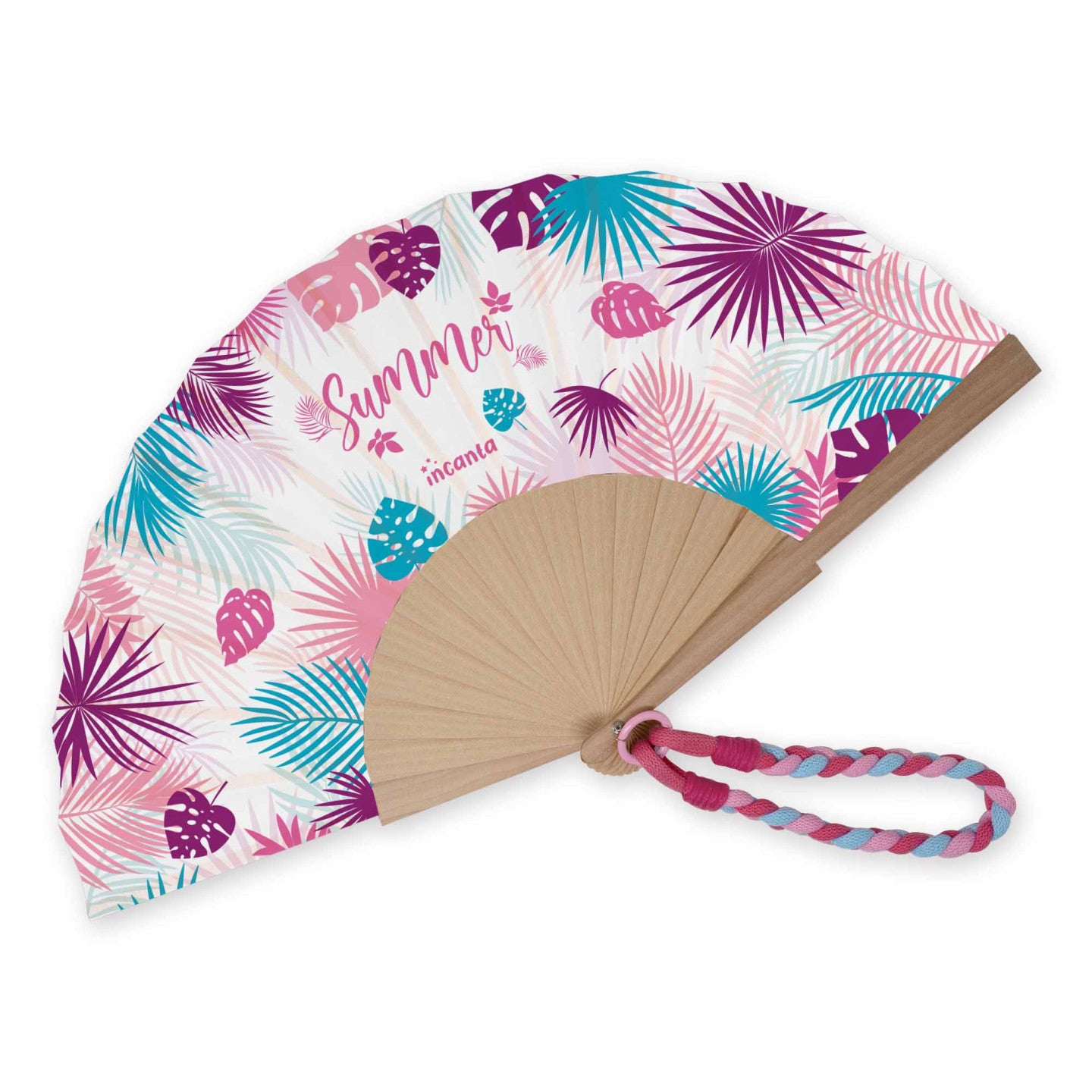 Ventaglio in Tessuto con Laccetto Incanta Paloma | 8 Fantasie, Idea Regalo