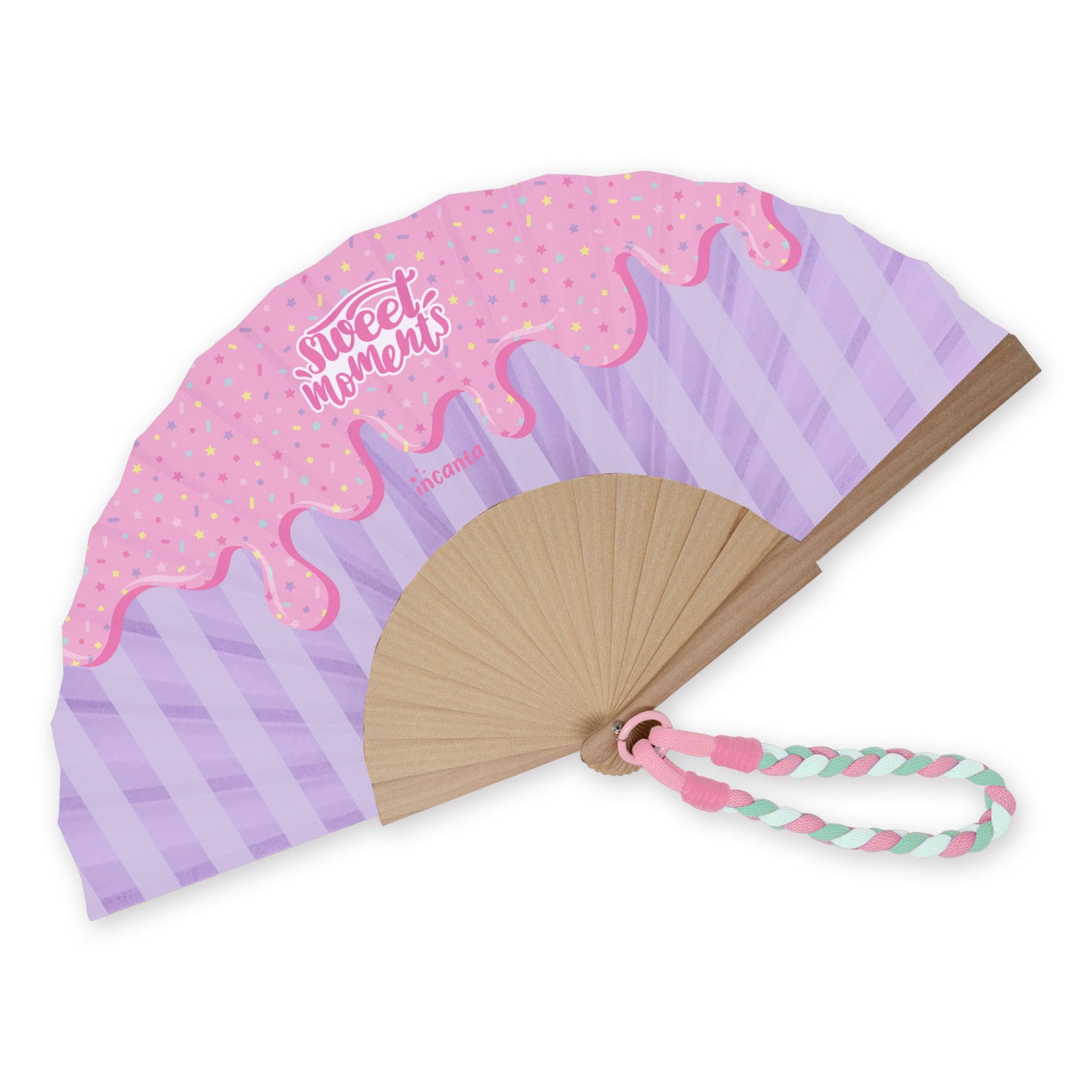 Ventaglio in Tessuto con Laccetto Incanta Paloma | 8 Fantasie, Idea Regalo