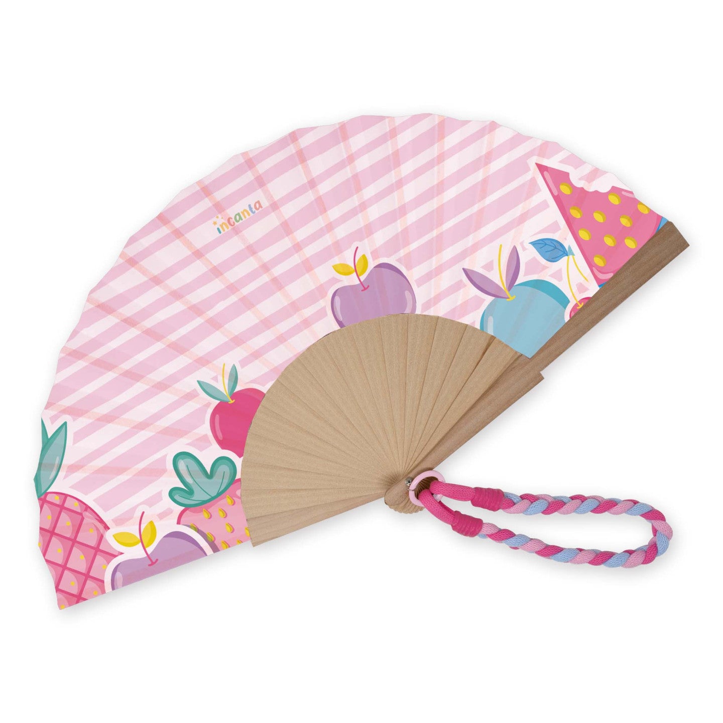 Ventaglio in Tessuto con Laccetto Incanta Paloma | 8 Fantasie, Idea Regalo