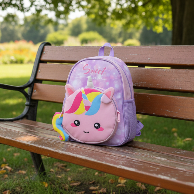 Tinta Unita Kids - Zainetto 2 in 1 con Tracolla Termica per Bambini – Unicorno, Foca e Gatto