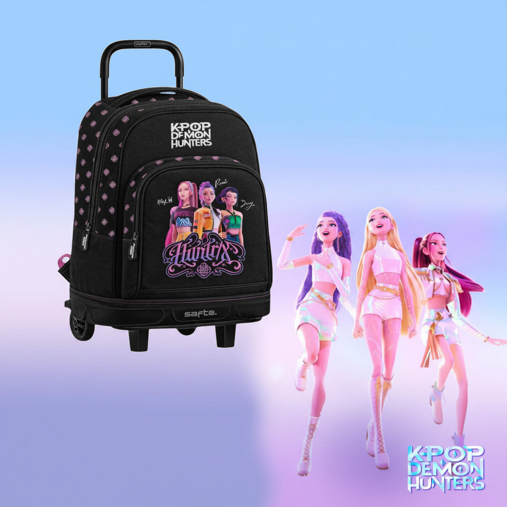 Zaino Trolley Black K-Pop Demon Hunters 33L – Scuola